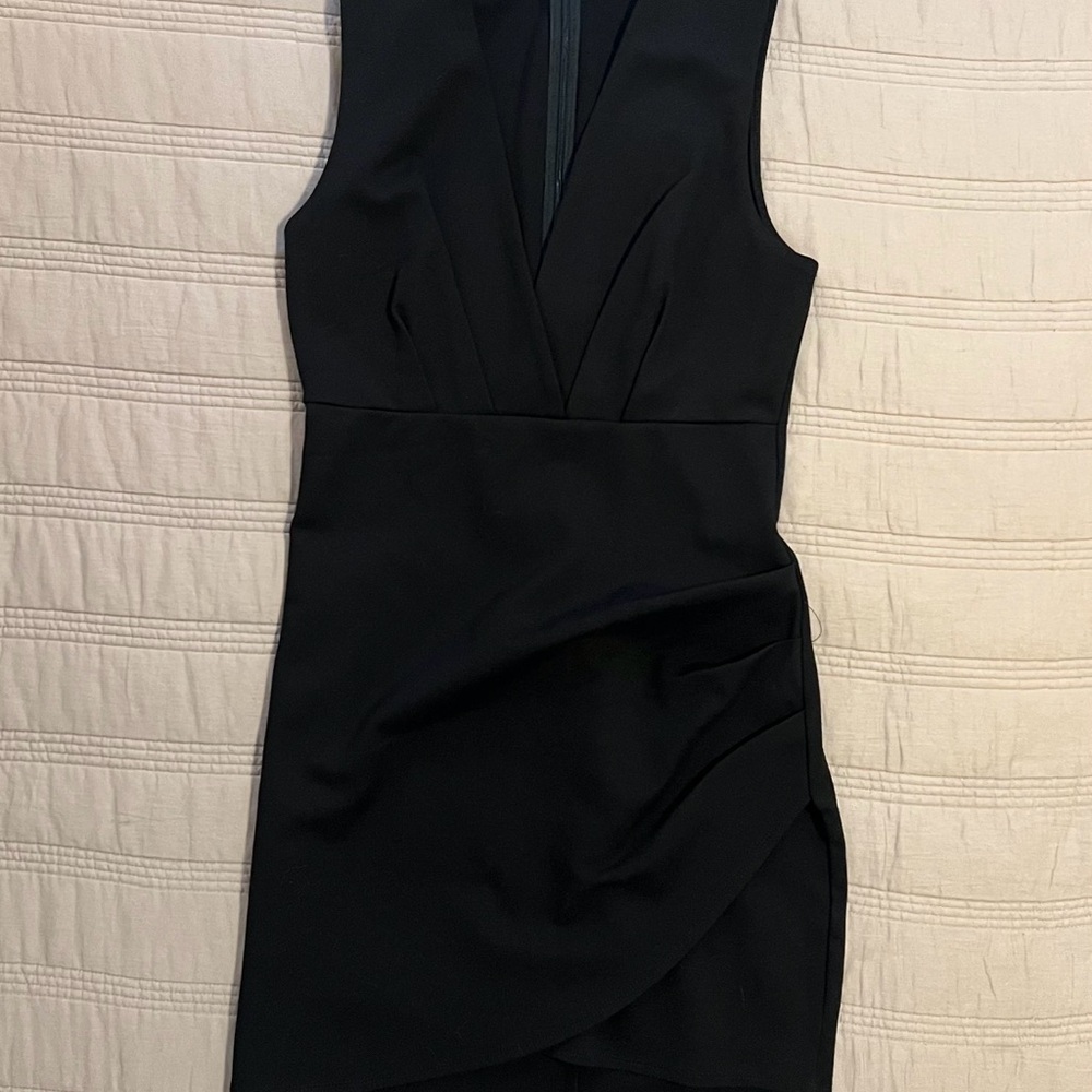 Lulu's Elegant Black Sleeveless Tulip Mini Dress - Picture 4 of 7